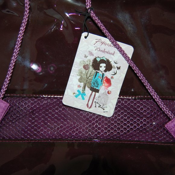 Paperchase Wonderland 2013, Back to School Purple Backpack, 12" Wide x 17" Tall - Picture 6 of 10